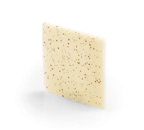 Schoko-Dekor Carré weiß mit Motiv braun (288 Stk)