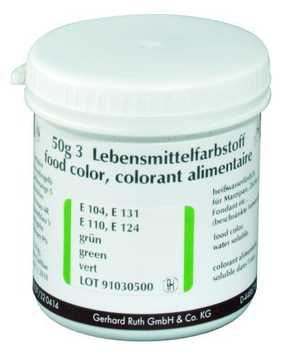 Lebensmittelfarbe grün (50g), Pulver, wasserlöslich