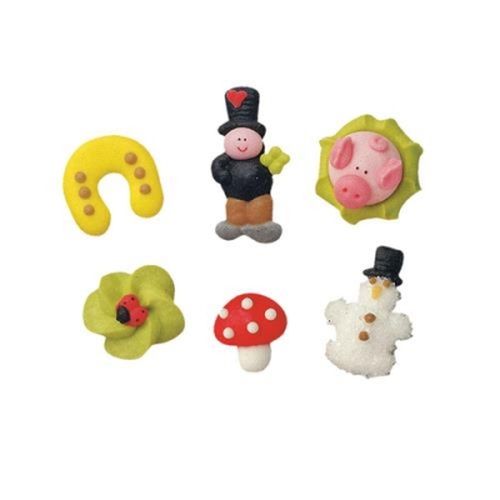 @ Zucker-Dekor Aufleger Figuren 'Neujahr' bunt (100Stk)