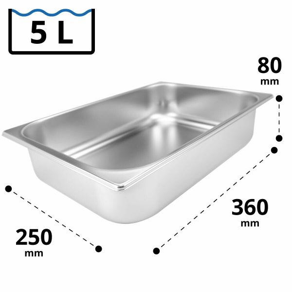 Edelstahleisschale 5 Ltr.360x250x80 mm 
