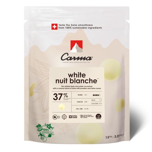 Couverture 'Nuit Blanche' 37%, extra weiß, Drops | Chips