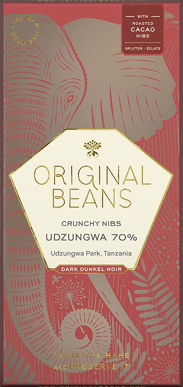 BIO Tafel-Schokolade dunkel | zartbitter mit Nibs 'Cru Udzungwa Grué' 70% bitter (70g)