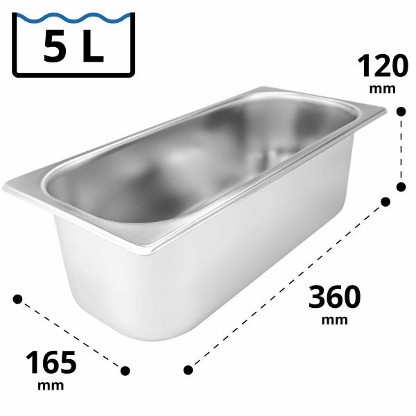Edelstahleisschale 5 Ltr. 360x165x120 mm 
