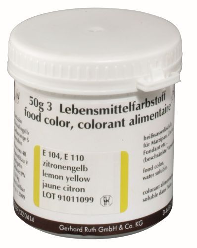 Lebensmittelfarbe zitronengelb (50g), Pulver, wasserlöslich