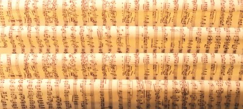 Transfer- | Siebdruckfolie Notenblatt 'Notes de musique' (17 Stk) 