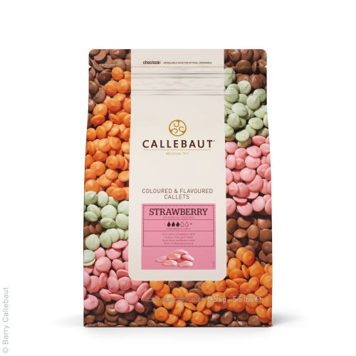 Callets aromatisiert 'Erdbeer' 32,8% rosa, Drops | Chips | Callets