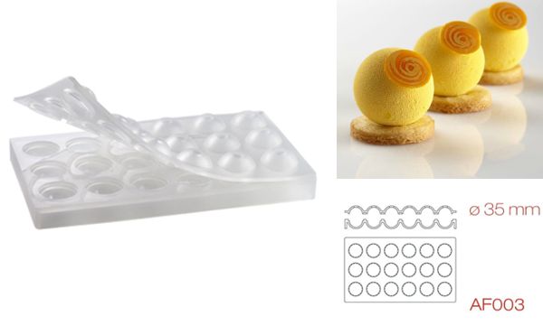Silikon-Matte | -Form18 Spheren | Kugeln glatt (1/3GN =17,5x30cm) 