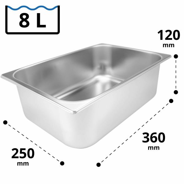 Edelstahleisschale 8 Ltr.360x250x120 mm