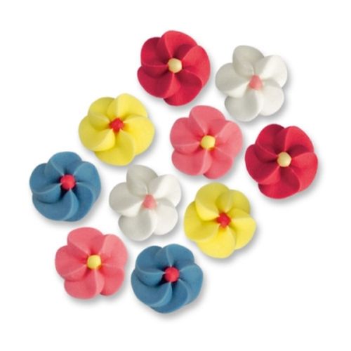 Zucker-Dekor Aufleger Randgarnierblumen bunt (500Stk)