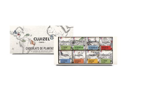 Etui-Schachtel 16 Plantagen Schokoladen-Carrés (Minitafeln) (80g)
